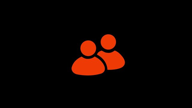 Glowing white users group icon with soft outer drop shadow for team community, social network, business audience, and user profile