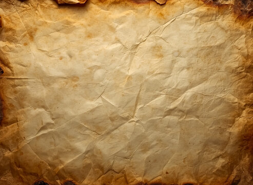 Aged Weathered Parchment Paper Texture with Vintage Stains