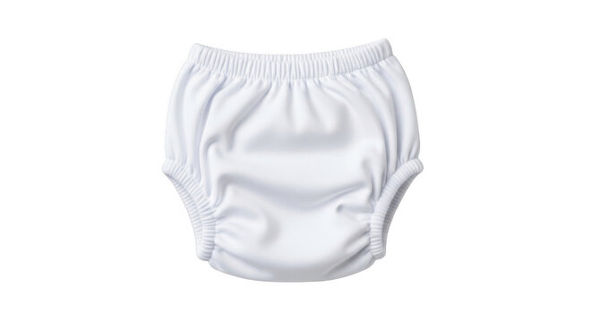 Clean white baby diaper cover isolated on transparent background