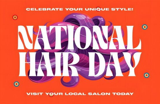 National hair day colorful abstract wave banner illustration
