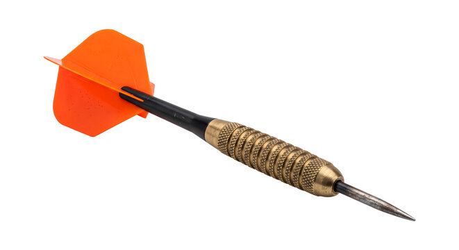 Modern orange dart arrow isolated on transparent background for target and business concept