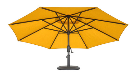 Large yellow patio umbrella isolated on transparent background for summer outdoor design © PNG LOVER
