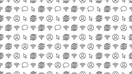 Fototapeta premium Digital Technology Icon Pattern Set for Web and Interface UI Design