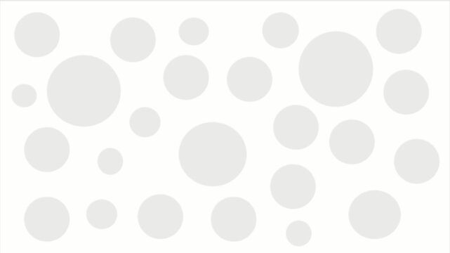 Minimalist abstract background featuring soft grey circular dots arranged in random scattered pattern on plain white surface creating modern graphic design vector illustration for digital projects and