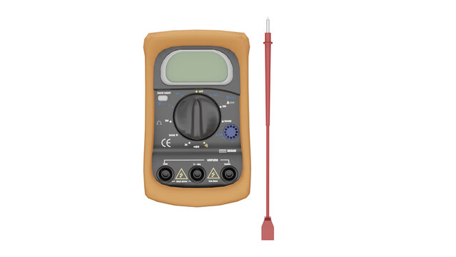 3d rendering digital multimeter on a white background