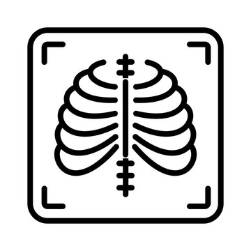 Xray ribs scan icon vector illustration.