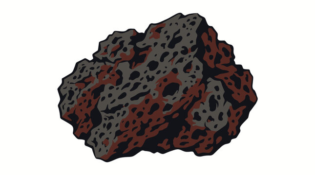 Dark rough rock texture with red mineral veins