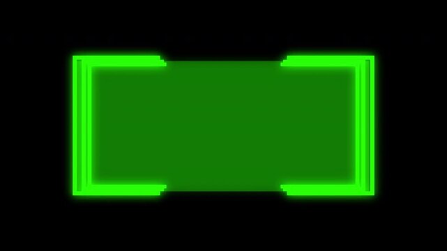 Futuristic neon green hud callout frame interface border