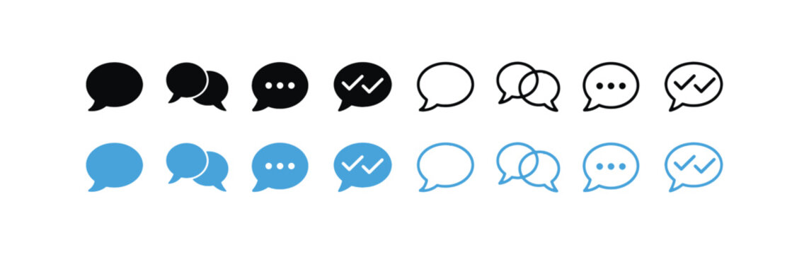 Chat Bubble Icons Set Message Communication Vector Design
