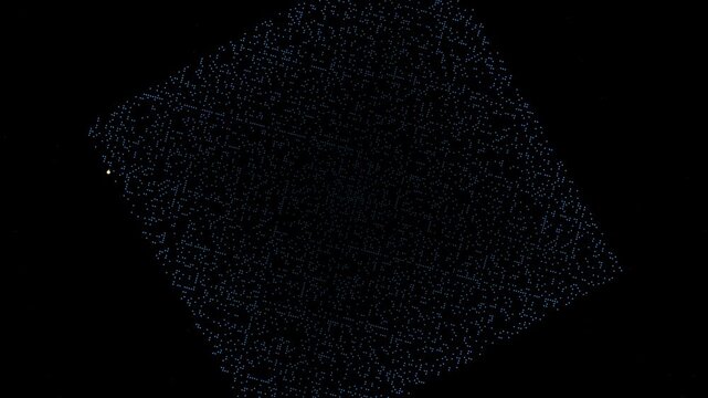 Blue Ulam spiral prime number animation