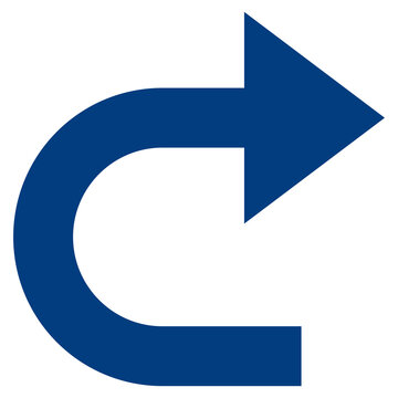 Blue Curved Right Turn Arrow