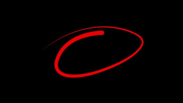 Red hand drawn oval circle highlight loop mark for emphasis, focus mark, correction circle, and document annotation