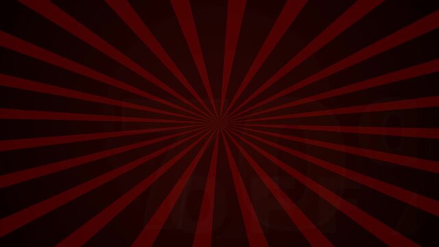 Red radial rays converge toward the center in an abstract pattern