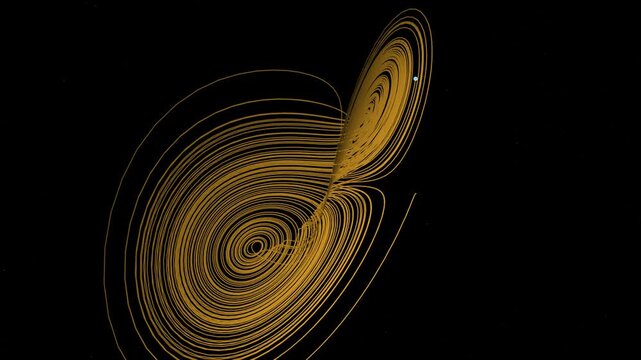 Gold Lorenz attractor chaotic system animation
