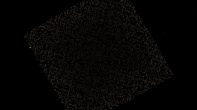 Gold Ulam spiral prime number animation