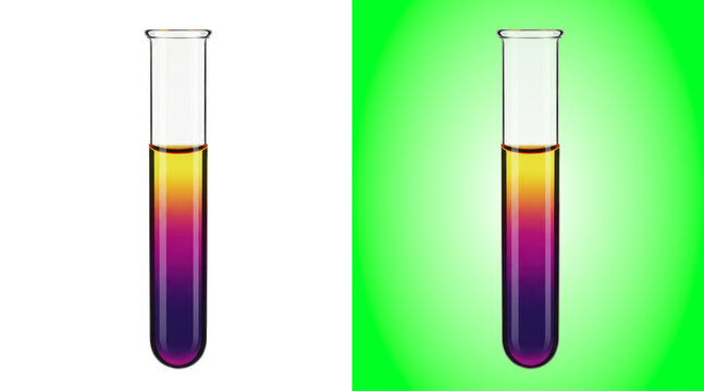 Color gradient liquid in test tubes background