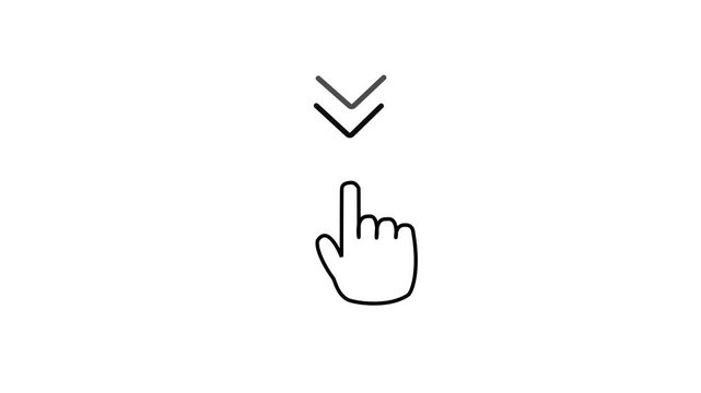 Hand cursor swipe left gesture icon with triple directional arrow chevrons for touch screen navigation, slide control, and interactive