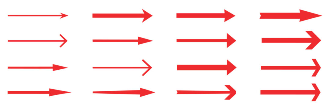 arrow right icons red arrow variations for signage ui and promo use ad