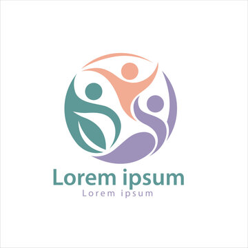 Holistic Wellness Community Logo &ndash; People Unity Mind Body Health Vector