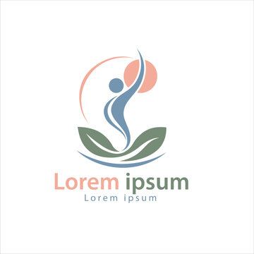 Meditation Yoga style figure Wellness Logo &ndash; Holistic Health and Mindfulness Vector