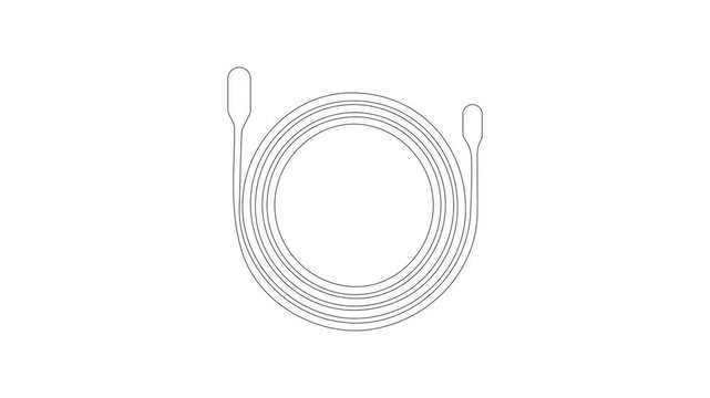 Coiled Wire Network Power Extension, Smartphone Accessory Connectivity Motion Graphic, Isolated Loop Video