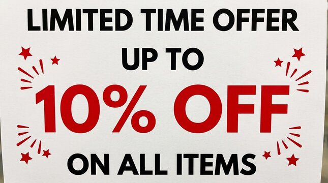 10% off on all items 