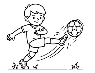 Obraz premium Powerful Soccer Power Kick Coloring Page for Toddler