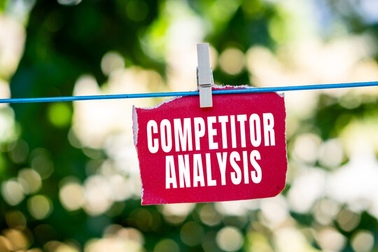 Competitor analysis text concept photo