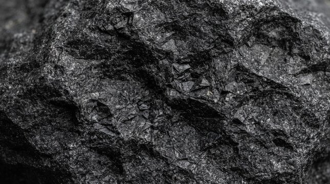 Black Coal Texture Background, Rough Anthracite Mineral Stone Surface, Dark Carbon Rock Pattern for Design
