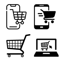 shopping cart icons set © marufa