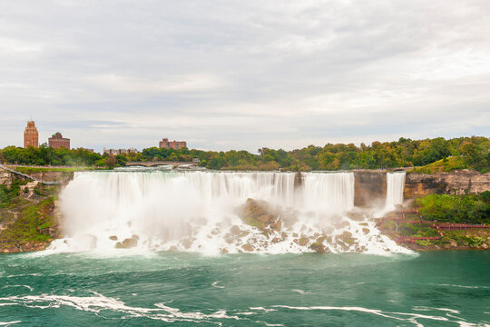 View of American Falls and Bridal Weil Falls from Canadian side. Part of Niagara Falls