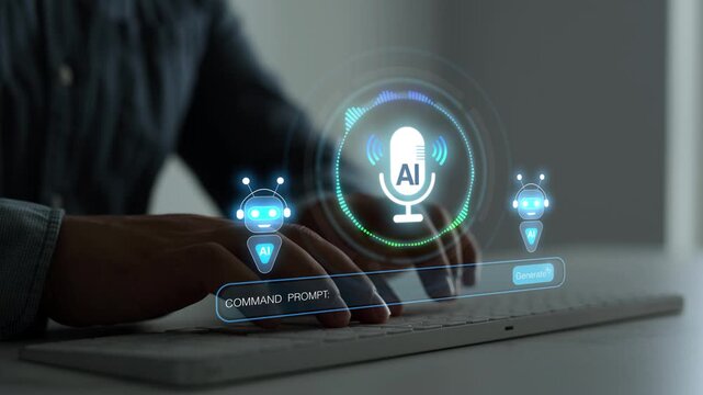 Digital AI voice system using speech recognition and chatbot technology for intelligent communication and virtual assistance.