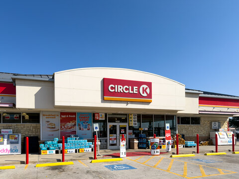 Aubrey, Texas- 09.22.2026: Circle K store entrance of market.