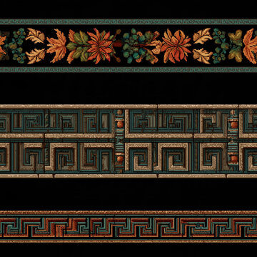 temple borders seamless pattern