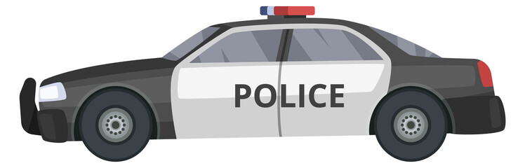 Patrol car side view. Police transport icon © ONYXprj