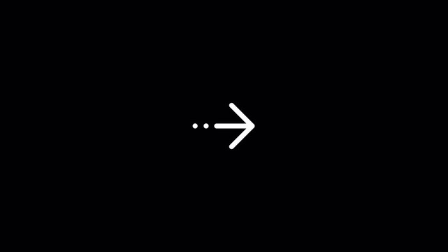 Simple white dashed line arrow icon suitable for digital designs. Modern, minimal shape perfect for web navigation or infographic elements.