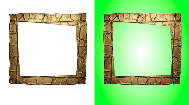 Rustic stone frame mockup with empty space