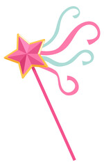 Obraz premium Fairy magic wand color icon. Fantasy stick