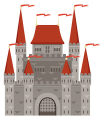Obraz premium Fairytale castle. Old stone royal cartoon architecture