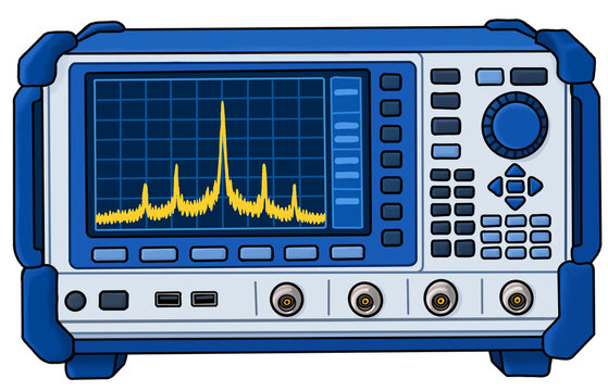 Spectrum Analyzer PNG Element &ndash; Frequency Signal Measurement Instrument