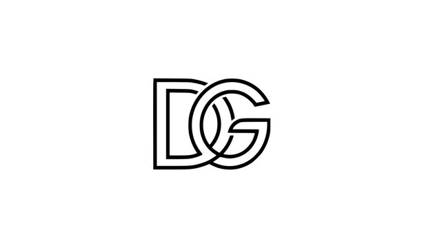 Black and white DG JG initial letter icon logo modern elegant geometric fashion vector
