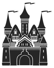 Obraz premium Fantasy castle towers. Old king palace icon