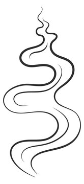 Smoke line icon. Aroma smell. Fume gas
