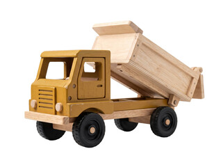 Wooden Dump Truck Toy Isolated © Frodo