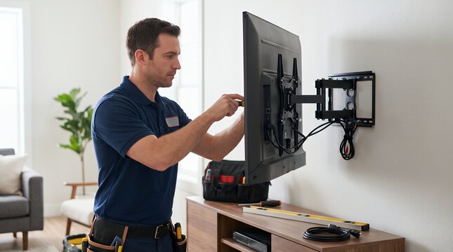 TV Repair and Mounting Service &ndash; Electronics Support Concept