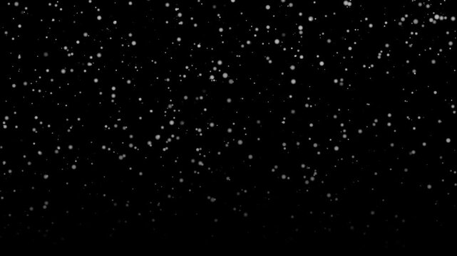 Night sky snow effect moves across black background. Countless white flakes drift in layered motion, giving this winter display calm, dark, minimalist look with soft falling particles.
