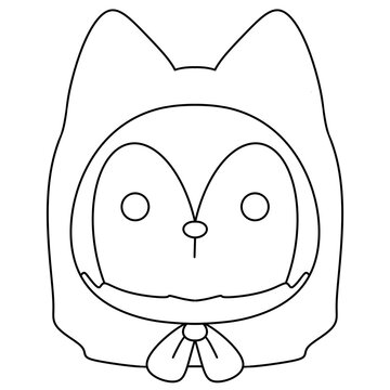 Cute cartoon fox with large ears and round eyes