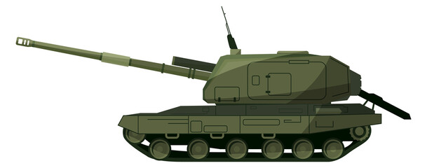 Obraz premium Tank side view. Military vehicle. Combat transport
