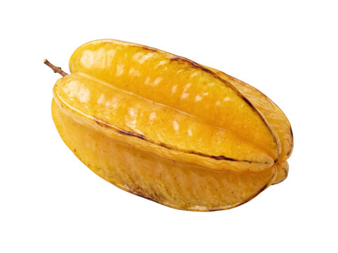 Fresh Ripe Yellow Starfruit Isolated
