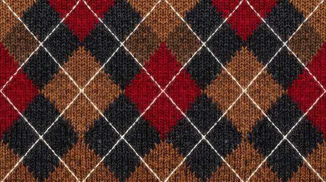 Argyle knit pattern background
